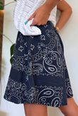 Ole Bubble Cotton Bandana Shorts Navy